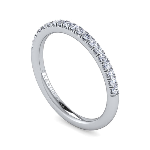 14K White Gold Wedding Band