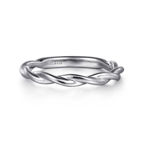 14K White Gold Wedding Band