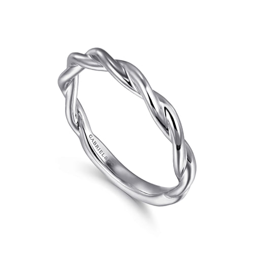 14K White Gold Wedding Band