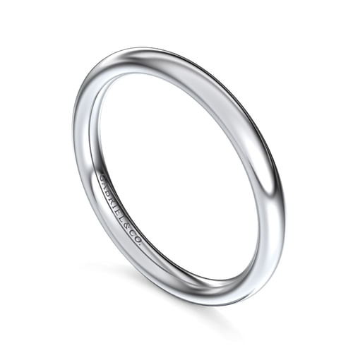 14K White Gold Wedding Band