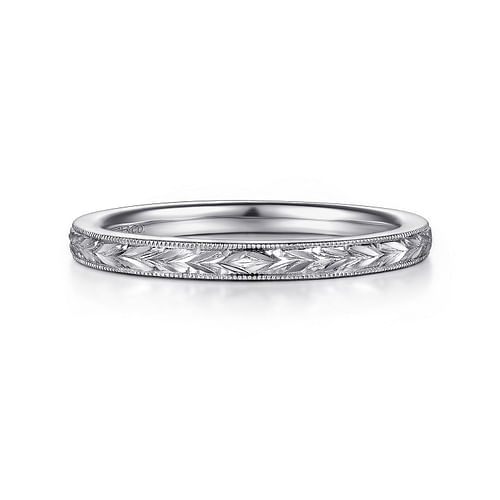 14K White Gold Wedding Band