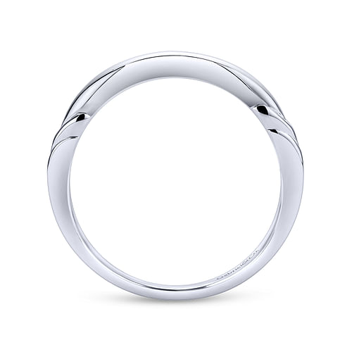 14K White Gold Wedding Band