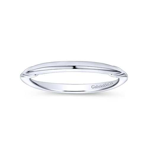 14K White Gold Wedding Band