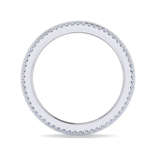 14K White Gold Wide Diamond Anniversary Ring