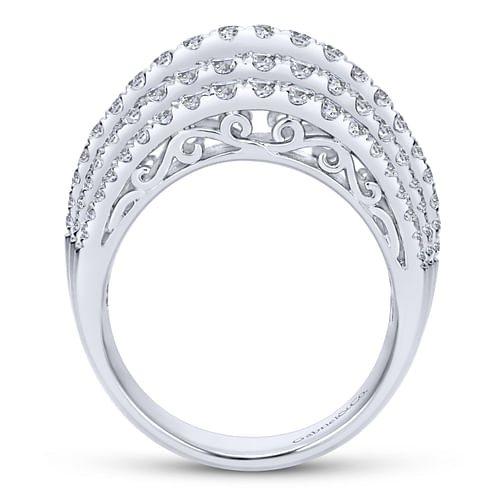 14K White Gold Wide Diamond Pavé Ring