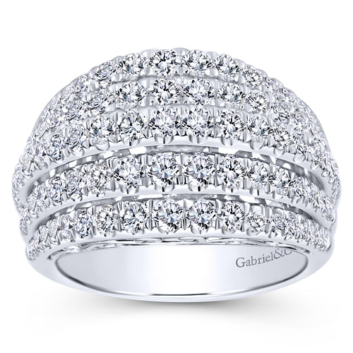 14K White Gold Wide Diamond Pavé Ring