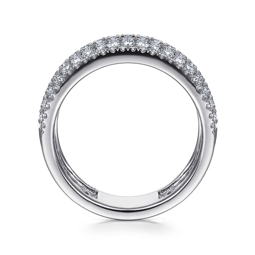 14K White Gold Wide Pavé Diamond Band