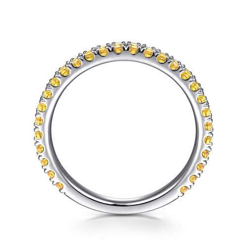 14K White Gold Yellow Sapphire Stackable Ring