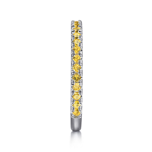 14K White Gold Yellow Sapphire Stackable Ring