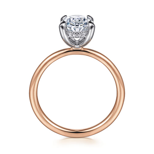 14K White-Rose Gold Oval Diamond Engagement Ring 14K White-Rose Gold Oval Diamond Engagement Ring