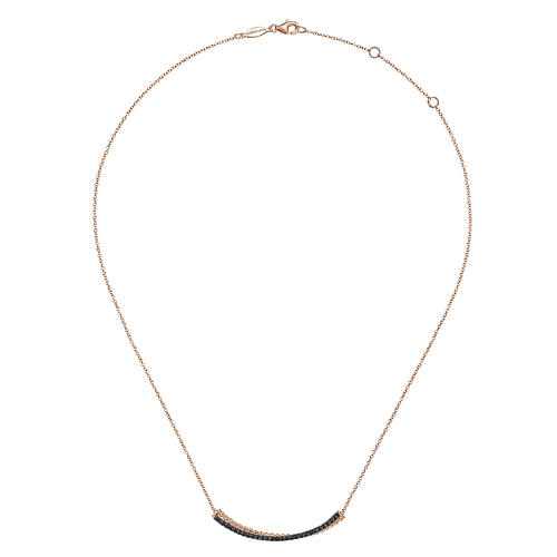 14K White-Rose Gold Black Diamond Necklace