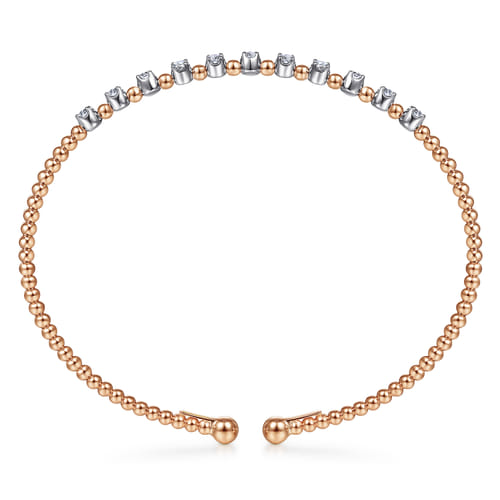 14K White-Rose Gold Bujukan Diamond Split Bangle 14K White-Rose Gold Bujukan Diamond Split Bangle