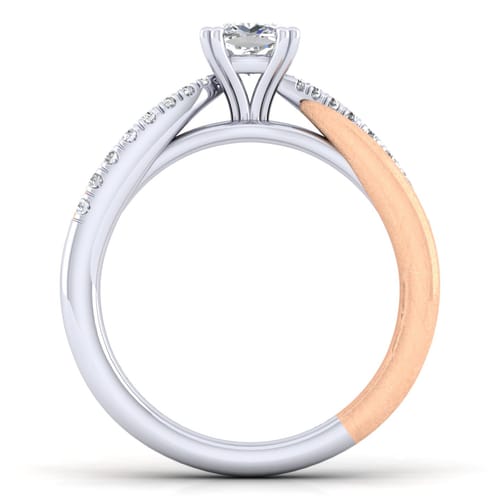 14K White-Rose Gold Cushion Cut Diamond Engagement Ring 14K White-Rose Gold Cushion Cut Diamond Engagement Ring