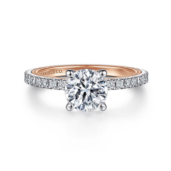 Gabriel - 14K White-Rose Gold Diamond Engagement Ring