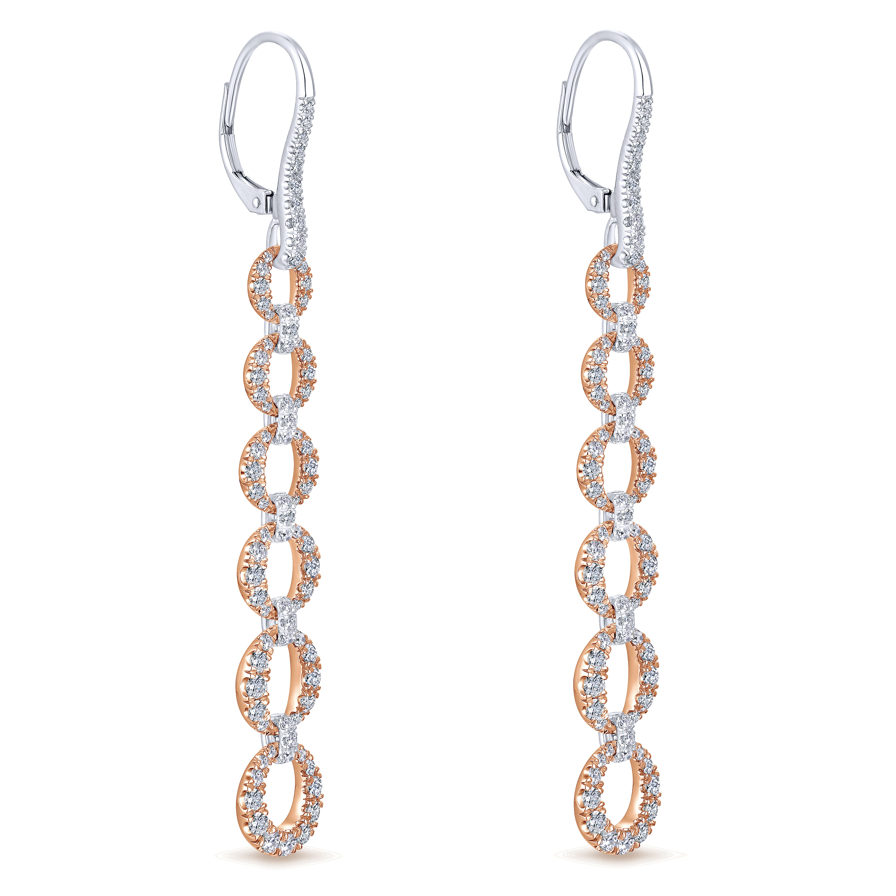14K White-Rose Gold Diamond Fashion Earrings