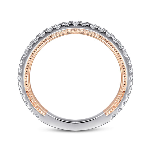 14K White-Rose Gold Diamond Matching Wedding Band 14K White-Rose Gold Diamond Matching Wedding Band