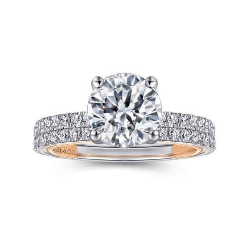 14K White-Rose Gold Diamond Matching Wedding Band 14K White-Rose Gold Diamond Matching Wedding Band