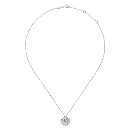14K White-Rose Gold Diamond Necklace