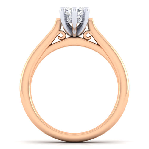 14K White-Rose Gold Marquise Shape Diamond Channel Set Engagement Ring 14K White-Rose Gold Marquise Shape Diamond Channel Set Engagement Ring