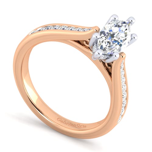 14K White-Rose Gold Marquise Shape Diamond Channel Set Engagement Ring 14K White-Rose Gold Marquise Shape Diamond Channel Set Engagement Ring
