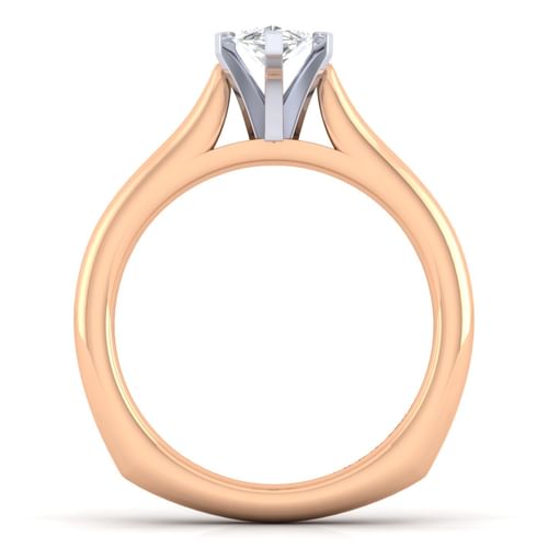 14K White-Rose Gold Marquise Shape Diamond Engagement Ring
