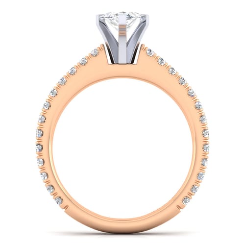 14K White-Rose Gold Marquise Shape Diamond Engagement Ring 14K White-Rose Gold Marquise Shape Diamond Engagement Ring