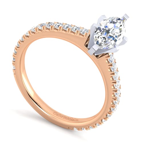 14K White-Rose Gold Marquise Shape Diamond Engagement Ring 14K White-Rose Gold Marquise Shape Diamond Engagement Ring
