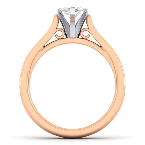 14K White-Rose Gold Marquise Shape Diamond Engagement Ring 14K White-Rose Gold Marquise Shape Diamond Engagement Ring