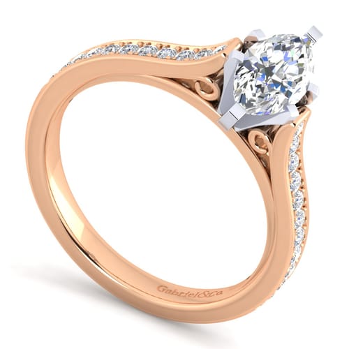 14K White-Rose Gold Marquise Shape Diamond Engagement Ring 14K White-Rose Gold Marquise Shape Diamond Engagement Ring