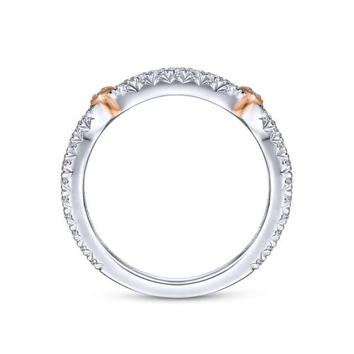 14K White-Rose Gold Matching Wedding Band