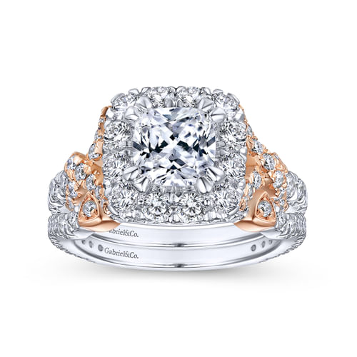 14K White-Rose Gold Matching Wedding Band