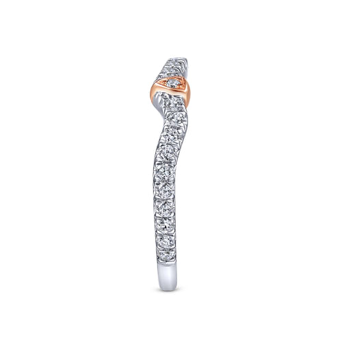 14K White-Rose Gold Matching Wedding Band