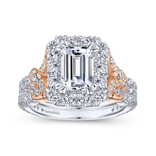 14K White-Rose Gold Matching Wedding Band