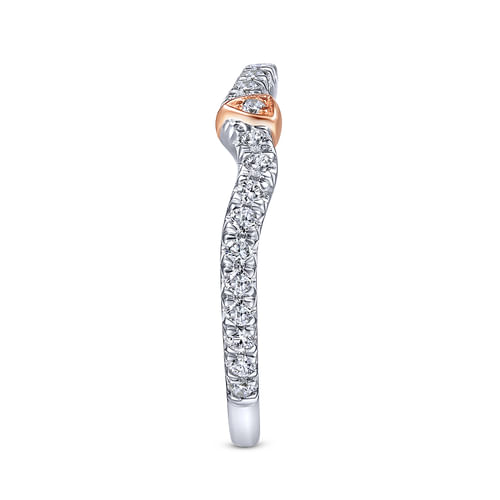 14K White-Rose Gold Matching Wedding Band