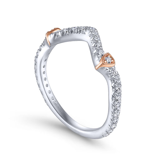 14K White-Rose Gold Matching Wedding Band