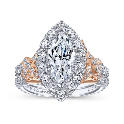 14K White-Rose Gold Matching Wedding Band