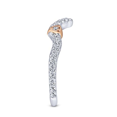 14K White-Rose Gold Matching Wedding Band