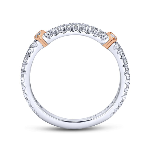 14K White-Rose Gold Matching Wedding Band