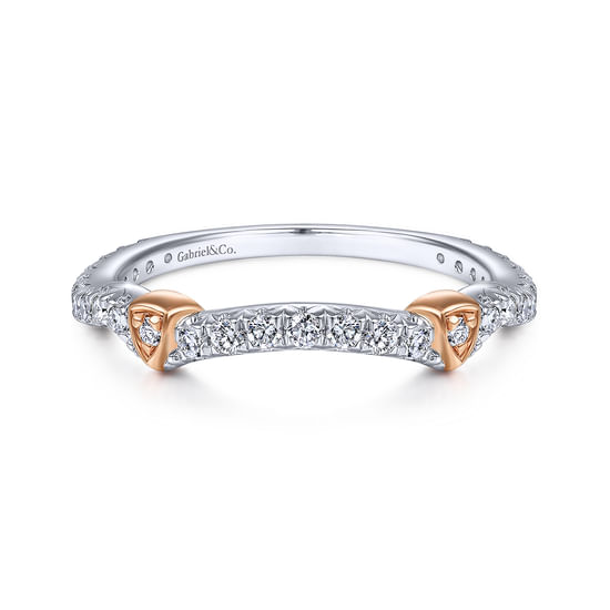Gabriel - 14K White-Rose Gold Matching Wedding Band