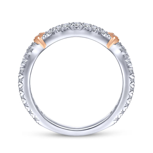 14K White-Rose Gold Matching Wedding Band