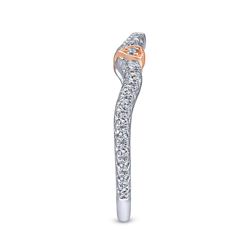 14K White-Rose Gold Matching Wedding Band