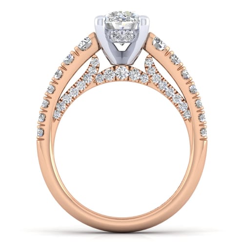 14K White-Rose Gold Oval Diamond Engagement Ring 14K White-Rose Gold Oval Diamond Engagement Ring
