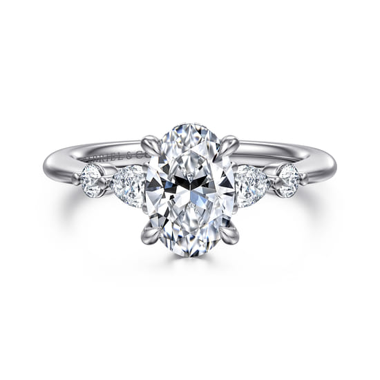 Gabriel - 14K White-Rose Gold Oval Diamond Engagement Ring