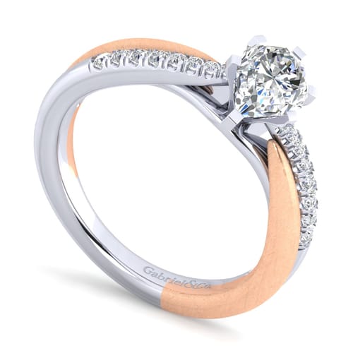 14K White-Rose Gold Pear Shape Diamond Engagement Ring 14K White-Rose Gold Pear Shape Diamond Engagement Ring