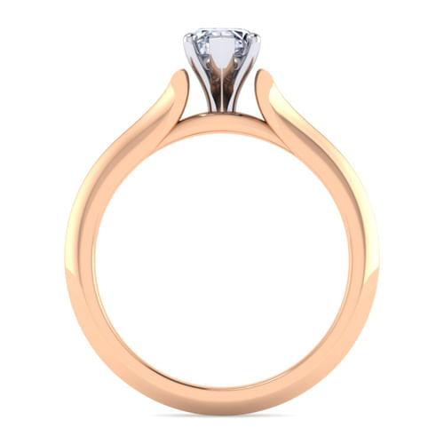 14K White-Rose Gold Pear Shape Diamond Engagement Ring