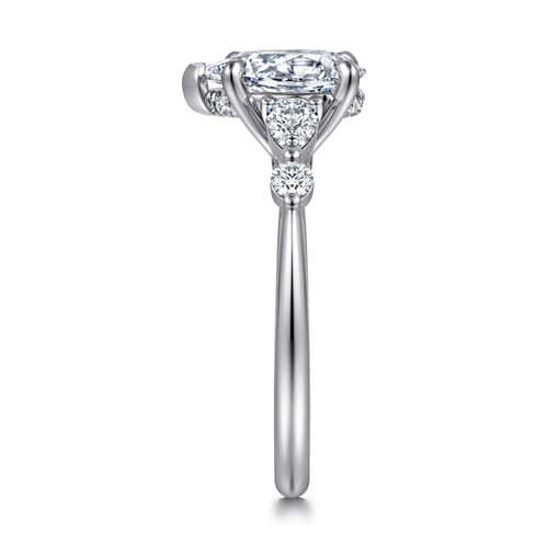 14K White-Rose Gold Pear Shape Diamond Engagement Ring