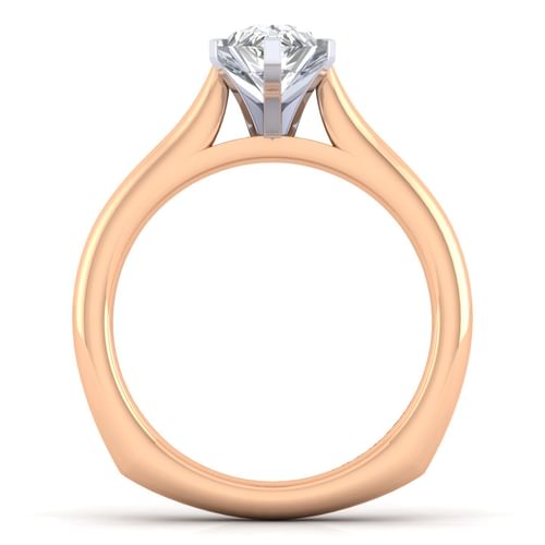 14K White-Rose Gold Pear Shape Diamond Engagement Ring