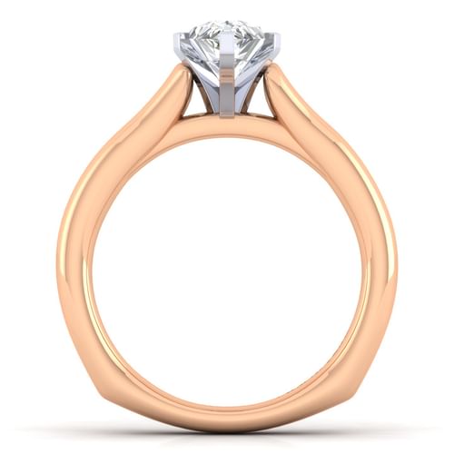 14K White-Rose Gold Pear Shape Diamond Engagement Ring