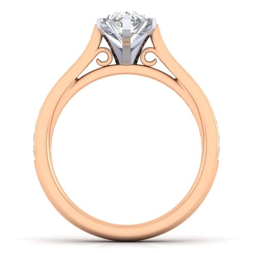 14K White-Rose Gold Pear Shape Diamond Engagement Ring 14K White-Rose Gold Pear Shape Diamond Engagement Ring