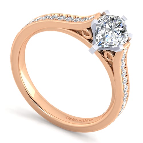 14K White-Rose Gold Pear Shape Diamond Engagement Ring 14K White-Rose Gold Pear Shape Diamond Engagement Ring